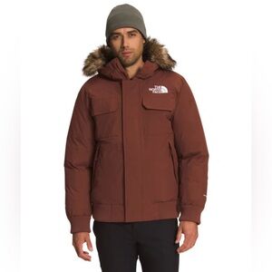 The North Face Men's Rust Puffer Jacket with Fur Hood